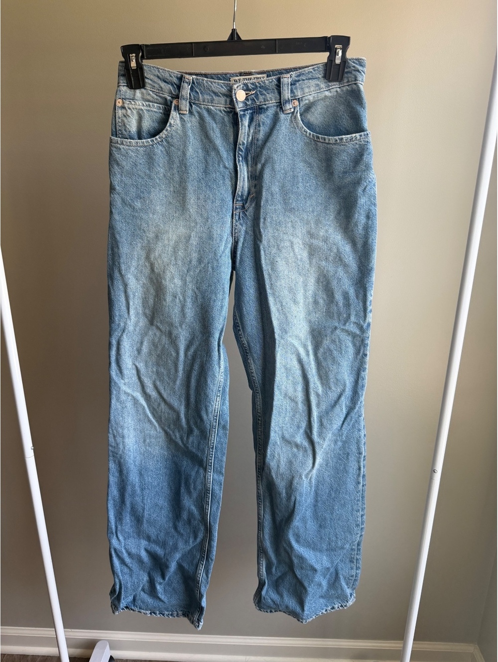 We The Free Tinsely Baggy High Rise Straight Leg Jeans